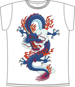 Прикольные футболки: Chinese dragon traditional 5 white
