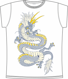 Прикольные футболки: Chinese dragon traditional 6 white