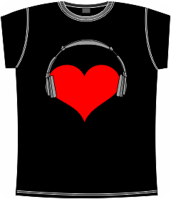 Прикольные футболки: musik heart black