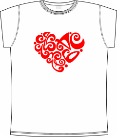 Прикольные футболки: ornament heart white