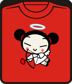 пукка pucca 4 ангелок на красной картинка футболка