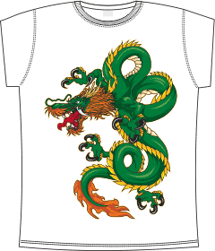 Прикольные футболки: дракон классический 16 white