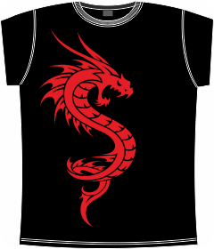 Прикольные футболки: дракон классический 17 black