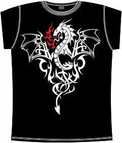 Прикольные футболки: дракон классический 4 black