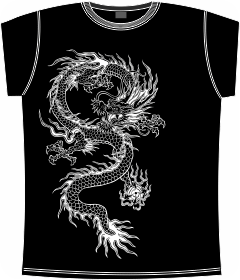 Прикольные футболки: дракон классический 7 black