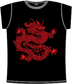 Прикольные футболки: дракон классический 8 black