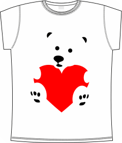 Прикольные футболки: мишка с сердцем white