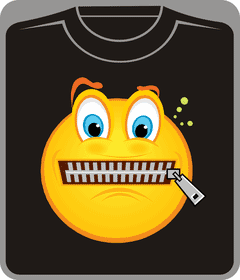 Прикольные футболки: смайл - никому ничего не скажу