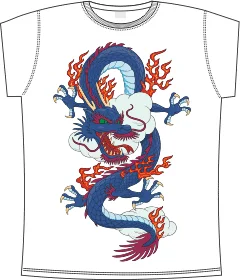 Chinese dragon traditional 5 white