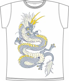 Chinese dragon traditional 6 white