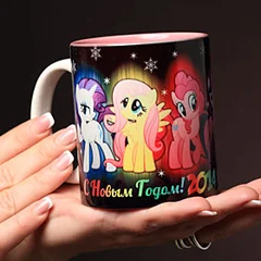 чашка на новый год - про пони