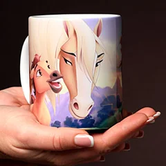 чашка на новый год - про лошадь и жеребенка