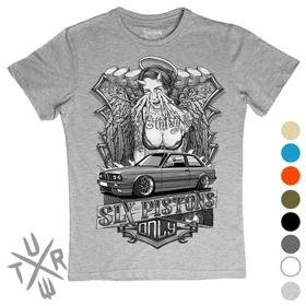 Прикольные футболки: BMW e30 Six Pistons Only Black and White