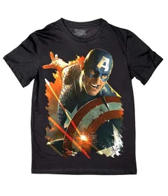 Прикольные футболки: супергерои капитан америка - на черной