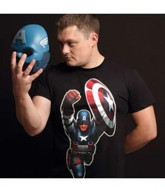 Прикольные футболки: супергерои капитан америка 4 (Рублев)