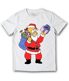 Прикольные футболки: Новогодние - симпсон санта бел