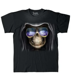 Прикольные футболки: череп в очках 