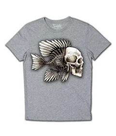 Прикольные футболки: череп рыба сер 