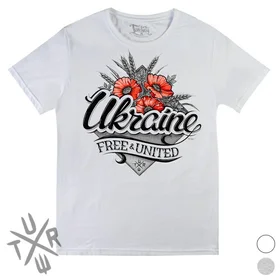 Прикольные футболки: Ukraine Free And United Graphite