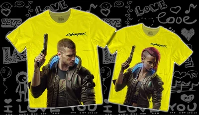 Футболки с полной запечаткой: парные - cyberpunk