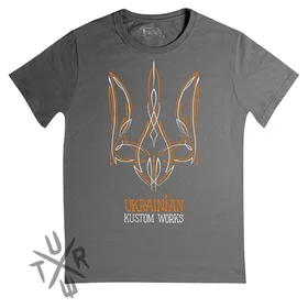 Прикольные футболки: Трезубец Пинстрайпинг Серый