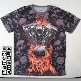 Футболки с полной запечаткой: Харлей Дэвидсон сердце