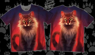 Футболки с полной запечаткой: кот(2)