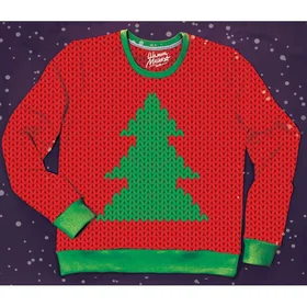 Свитшоты с полной запечаткой: новогодний свитшот вязаная елка