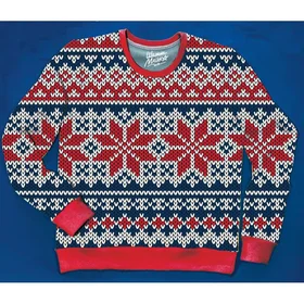 Свитшоты с полной запечаткой: новогодний свитшот вязаный