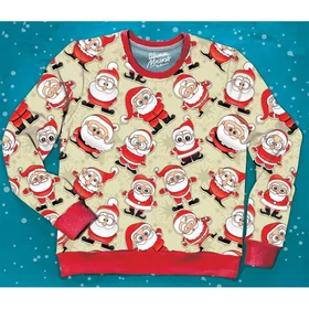 Свитшоты с полной запечаткой: новогодний свитшот санта_глазастые