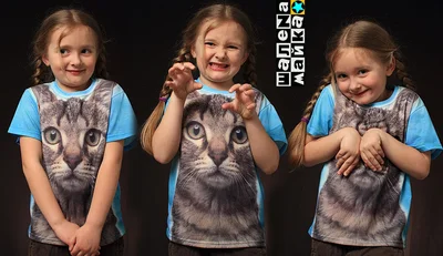 Футболки с полной запечаткой: кошечка