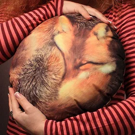 Подушки с фото: подушка спящий лисенок  